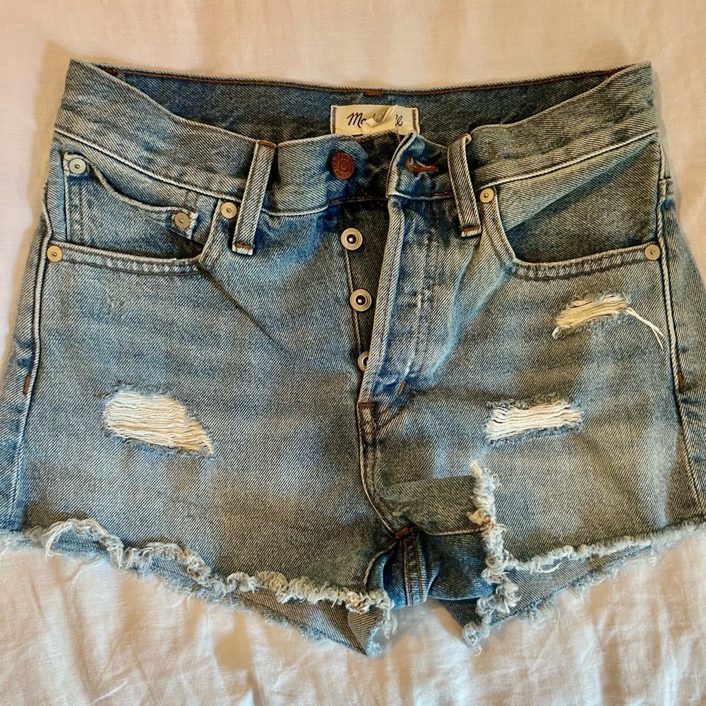 Madewell Relaxed Denim Distressed Blue Jean Shorts